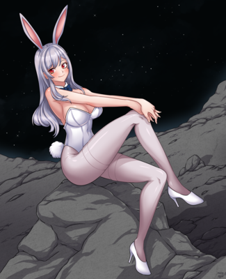 injuotoko, anime girl, bunnygirl, bunny ears, bunny tail, leotard, sexy legs